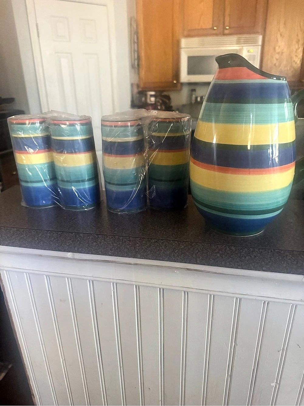 Pier 1 Imports Summer Stripes Large Pitcher and Tumbler Set Pitcher & Tumbler
